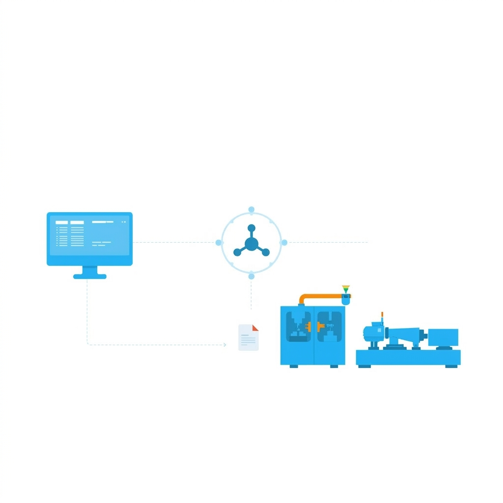 Ilustração de integração ERP nativa via API