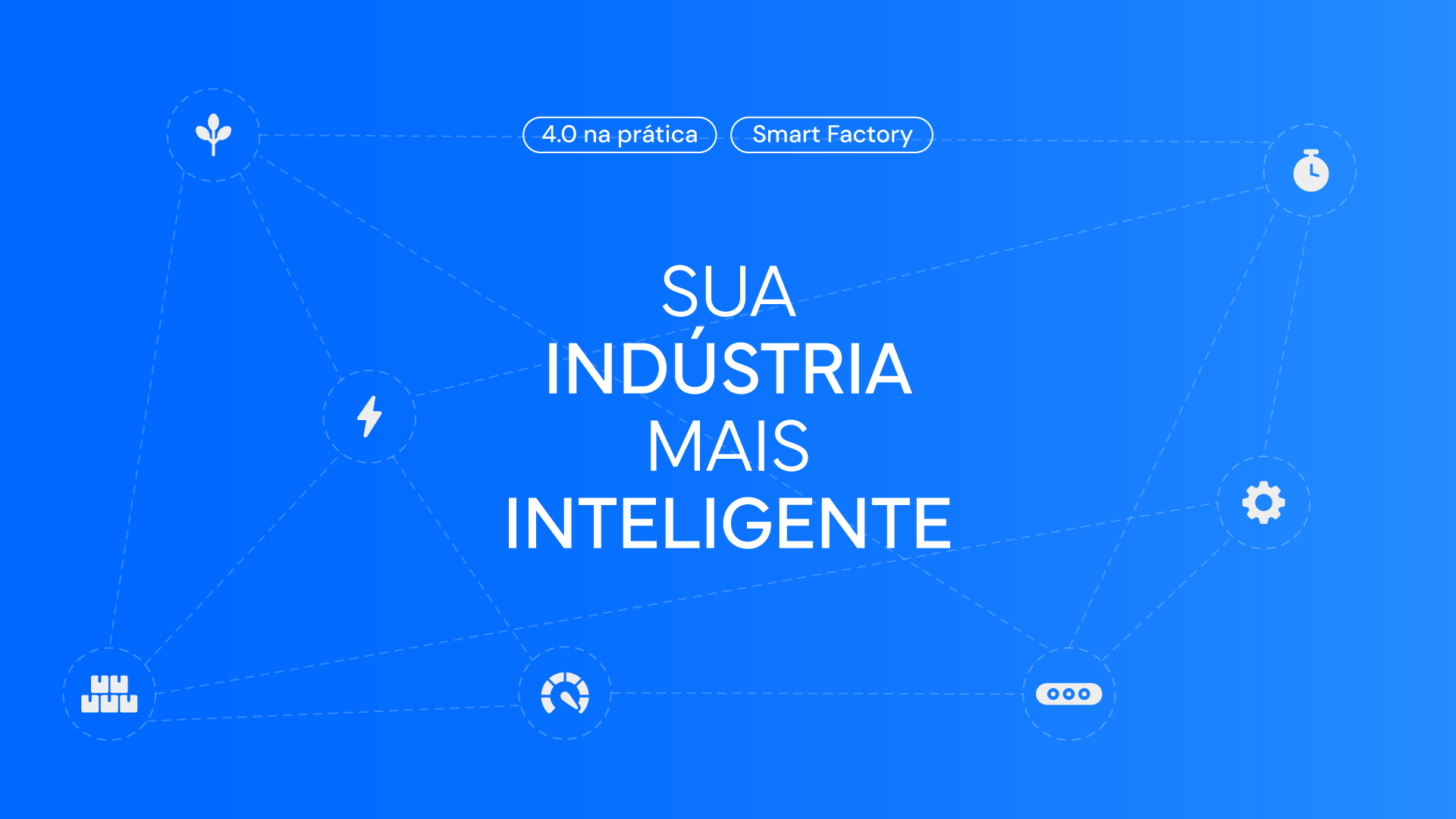 Ilustração de uma indústria mais inteligente conectando produtividade, energia, tempo de ciclo e qualidade